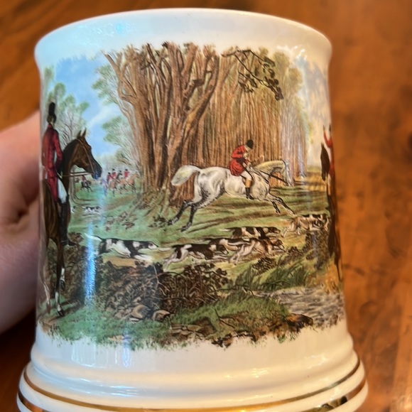Crown Dorset Fox Hunt Large Beer Stein Mug Staffordshire England Fine Ceramics - Picture 9 of 14